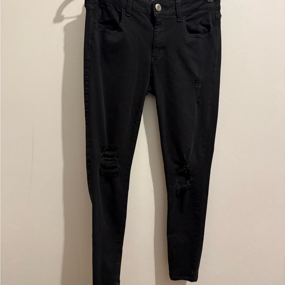 💙American Eagle Outfitters Distressed Black Skinny Jeans